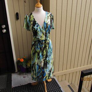 #640  NEW WOMAN'S TRIBAL PRINT DRESS BY TRIBAL  (SIZE XL)